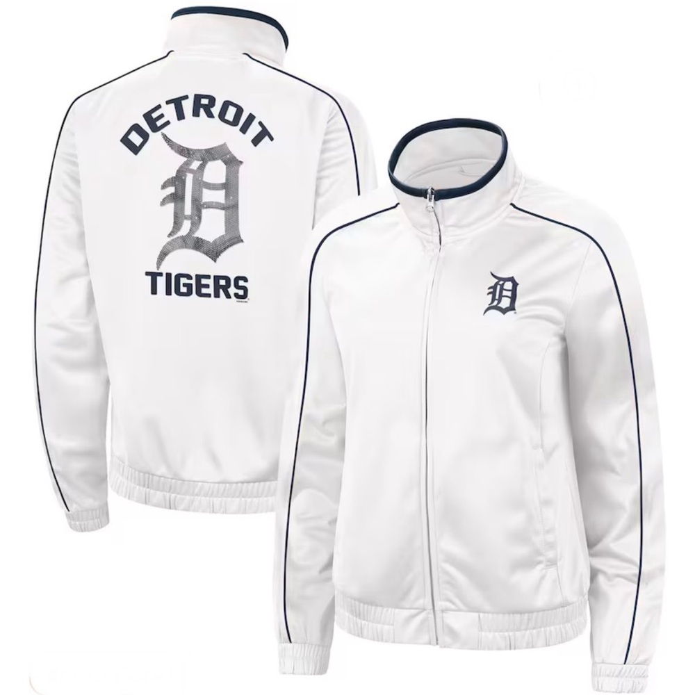 Detroit Tigers White Track Jacket